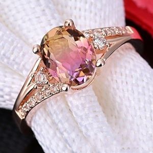ROSE GOLD W/ AMETRINE Two/Tone COLOR RING